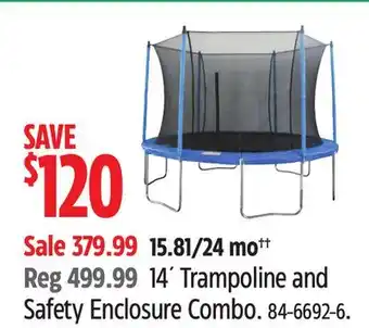 Canadian Tire JumpTek 14' Trampoline and Safety Enclosure Combo offer