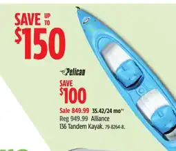 Canadian Tire Pelican Alliance 136 Tandem Kayak offer