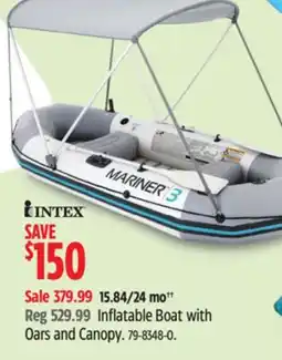 Canadian Tire Intex Inflatable Boat with Oars and Canopy offer