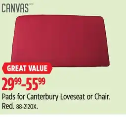 Canadian Tire CANVAS Pads for Canterbury Loveseat or Chair offer
