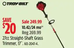 Canadian Tire Troy-Bilt 27cc Straight-Shaft Grass Trimmer, 17 offer