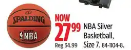 Canadian Tire Spalding NBA Silver Basketball, Size 7 offer
