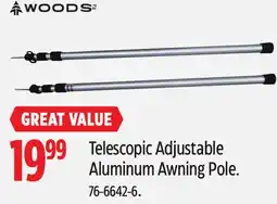 Canadian Tire Woods Telescopic Adjustable Aluminum Awning Pole offer