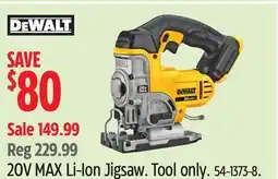Canadian Tire DEWALT 20V MAX Li-Ion Jigsaw offer