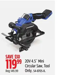 Canadian Tire Mastercraft 20V 4.5˝ Mini Circular Saw, Tool Only offer