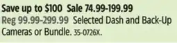 Canadian Tire Type S Selected Dash and Back-Up Cameras or Bundle offer