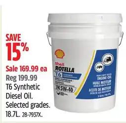 Canadian Tire Shell Rotella T6 Synthetic Diesel Oil offer