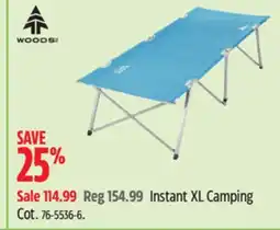 Canadian Tire Woods Instant XL Camping Cot offer