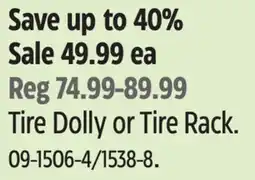 Canadian Tire MotoMaster Tire Dolly or Tire Rack offer