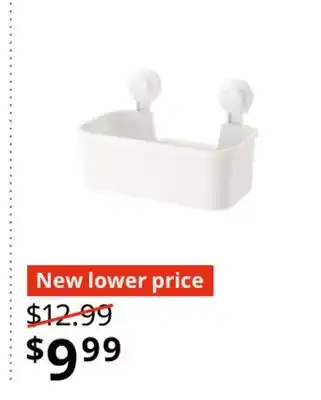 IKEA TISKEN Basket with suction cup, white offer