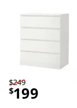 IKEA MALM 4-drawer chest, white, 80x100 cm (31 1/2x39 3/8 ) offer