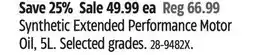 Canadian Tire Castrol Synthetic Extended Performance Motor Oil, 5L offer