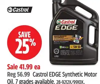 Canadian Tire Castrol EDGE Synthetic Motor Oil offer