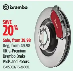 Canadian Tire Brembo Ultra-Premium Brembo Brake Pads and Rotors offer