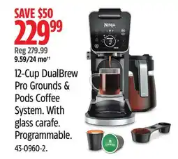 Canadian Tire Ninja 12-Cup DualBrew Pro Grounds & Pods Coffee System offer
