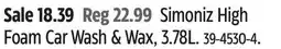 Canadian Tire Simoniz High Foam Car Wash & Wax offer