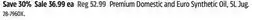 Canadian Tire MotoMaster Premium Domestic and Euro Synthetic Oil, 5L Jug offer