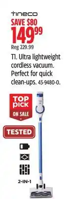 Canadian Tire Tineco T1 Ultra lightweight cordless vacuum offer