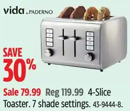 Canadian Tire Vida by Paderno 4-Slice Toaster offer