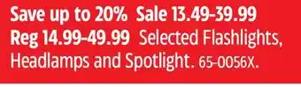 Canadian Tire Energizer Selected Flashlights, Headlamps and Spotlight offer