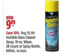 Canadian Tire Stoner Invisible Glass Cleaner Spray, 19-oz, Wipes, 28-Count or Spray Bottle, 643mL offer