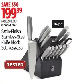 Canadian Tire Henckels Satin-Finish Stainless-Steel Knife Block Set offer