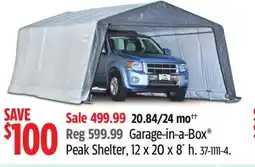 Canadian Tire ShelterLogic Garage-in-a-Box Peak Shelter, 12 x 20 x 8' h offer