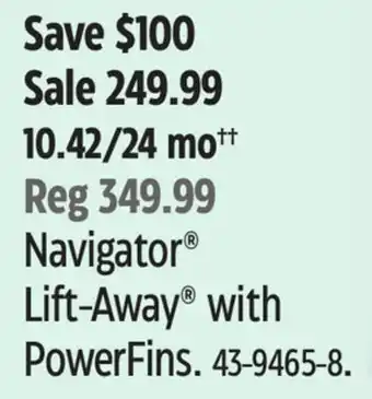 Canadian Tire Shark Navigator Lift-Away with PowerFins offer
