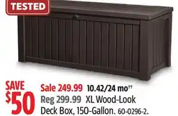 Canadian Tire Keter XL Wood-Look Deck Box, 150-Gallon offer