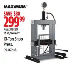 Canadian Tire MAXIMUM 10-Ton Shop Press offer