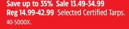 Canadian Tire Selected Certified Tarps offer