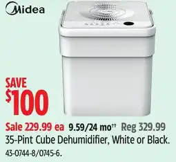 Canadian Tire Midea 35-Pint Cube Dehumidifier, White or Black offer