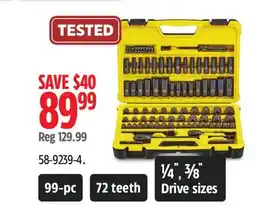 Canadian Tire Stanley Black Chrome Socket Sets offer