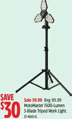 Canadian Tire MotoMaster 1500-Lumen 3-Blade Tripod Work Light offer