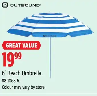 Canadian Tire Outbound 6' Beach Umbrella offer