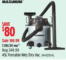 Canadian Tire MAXIMUM 45L Portable Wet/Dry Vac offer