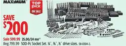 Canadian Tire MAXIMUM 500-Pc Socket Set offer