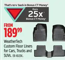 Canadian Tire WeatherTech Custom Floor Liners for Cars, Trucks and SUVs offer