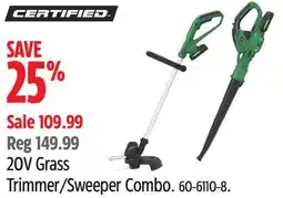 Canadian Tire Certified 20V Grass Trimmer/Sweeper Combo offer