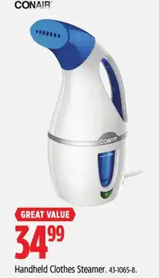 Canadian Tire Conair Handheld Clothes Steamer offer