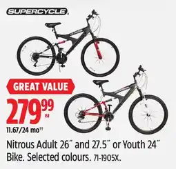 Canadian Tire Supercycle Nitrous Adult 26˝ and 27.5˝ or Youth 24˝ Bike offer