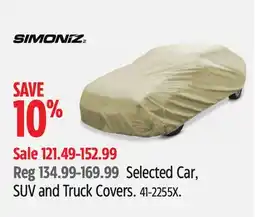 Canadian Tire Simoniz Selected Car, SUV and Truck Covers offer