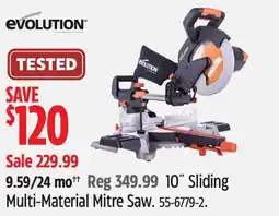 Canadian Tire Evolution 10˝ Sliding Multi-Material Mitre Saw offer