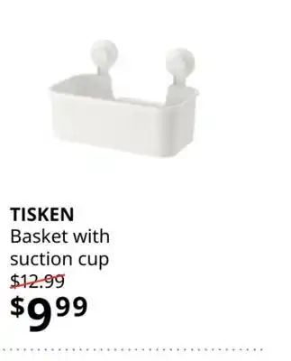 IKEA TISKEN Basket with suction cup, white offer