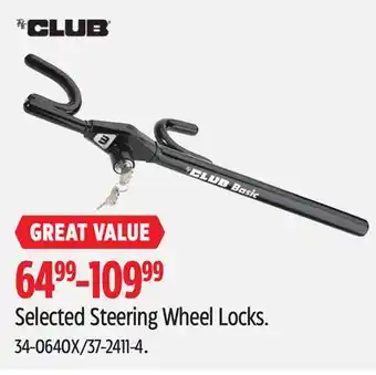 Canadian Tire The Club Selected Steering Wheel Locks offer