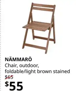 IKEA NÄMMARÖ Table, outdoor, light brown stained, 75x63 cm (29 1/2x24 3/4 ) offer