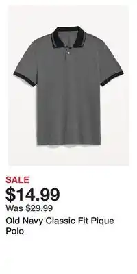 Old Navy Old Navy Classic Fit Pique Polo offer