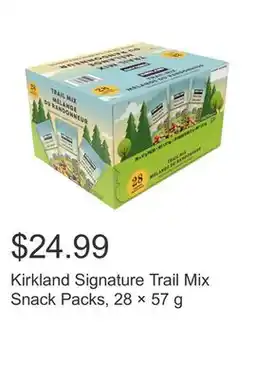 Costco Kirkland Signature Trail Mix Snack Packs, 28 × 57 g offer