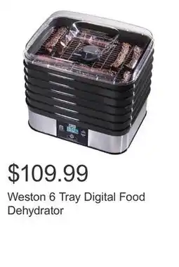 Costco Weston 6 Tray Digital Food Dehydrator offer