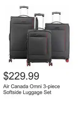 Costco Air Canada Omni 3-piece Softside Luggage Set offer